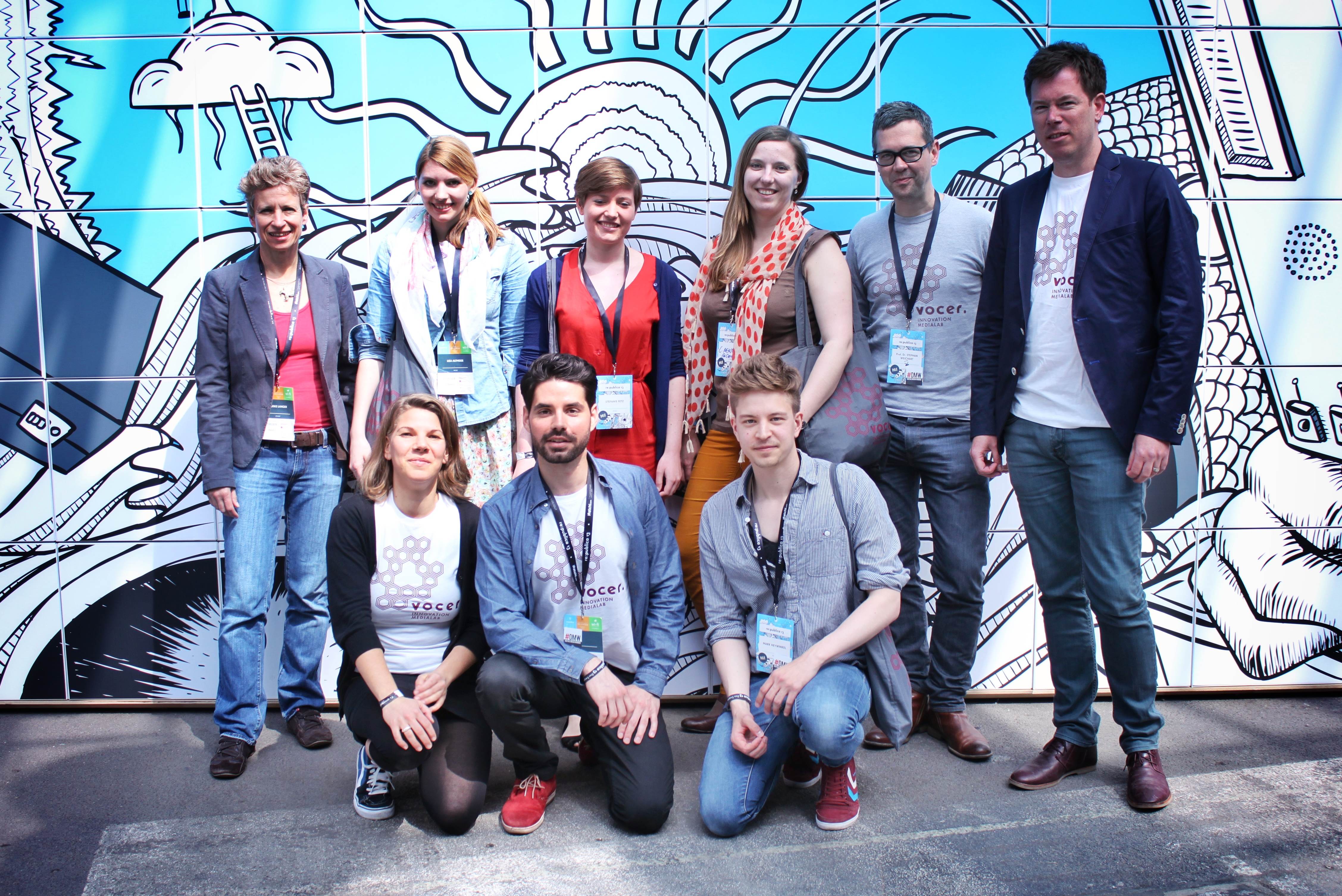 Ein Teil des Medialab-Teams im Mai 2013 bei der re:publica in Berlin